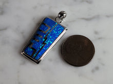 Load image into Gallery viewer, Womens Sterling Silver Modernist Blue Opal Pendant 10.1g E2800