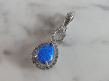 Load image into Gallery viewer, Womens Sterling Silver Blue Opal Modernist Pendant 1.2g E2808