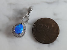 Load image into Gallery viewer, Womens Sterling Silver Blue Opal Modernist Pendant 1.2g E2808