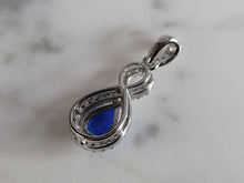 Load image into Gallery viewer, Womens Sterling Silver Blue Opal Modernist Pendant 1.2g E2808
