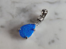 Load image into Gallery viewer, Womens Sterling Silver Blue Opal Modernist Pendant 1.7g E2815