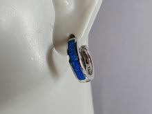 Load image into Gallery viewer, Womens Sterling Silver Modernist Blue Opal Earrings 3.0g E2818