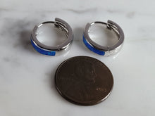 Load image into Gallery viewer, Womens Sterling Silver Modernist Blue Opal Earrings 3.0g E2818