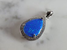 Load image into Gallery viewer, Womens Sterling Silver Blue Opal Modernist Pendant 2.6g E2824