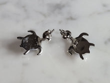 Load image into Gallery viewer, Womens Sterling Silver Blue Opal Sea Turtle Earrings 4.3g E2827