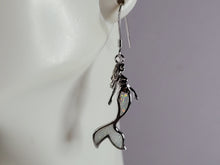 Load image into Gallery viewer, Womens Sterling Silver Modernist Opal Mermaid Earrings 5.1g E2836