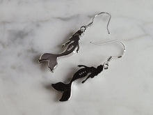 Load image into Gallery viewer, Womens Sterling Silver Modernist Opal Mermaid Earrings 5.1g E2836