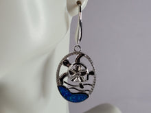 Load image into Gallery viewer, Womens Sterling Silver Opal Sea Turtle Earrings 8.9g E2844