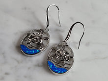 Load image into Gallery viewer, Womens Sterling Silver Opal Sea Turtle Earrings 8.9g E2844