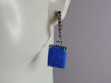 Load image into Gallery viewer, Womens Sterling Silver Modernist Blue Opal Earrings 4.5g E2861
