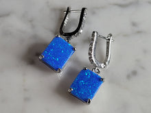 Load image into Gallery viewer, Womens Sterling Silver Modernist Blue Opal Earrings 4.5g E2861
