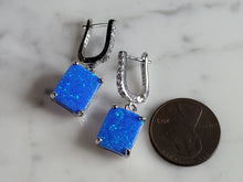 Load image into Gallery viewer, Womens Sterling Silver Modernist Blue Opal Earrings 4.5g E2861