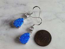 Load image into Gallery viewer, Womens Sterling Silver Modernist Blue Opal Earrings 3.4g E2862