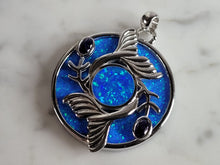 Load image into Gallery viewer, Womens Sterling Silver Blue Opal Koi Fish Pendant 10.7g E2864