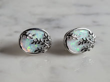 Load image into Gallery viewer, Womens Sterling Silver Modernist Opal Earrings 4.4g E2869