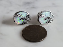 Load image into Gallery viewer, Womens Sterling Silver Modernist Opal Earrings 4.4g E2869
