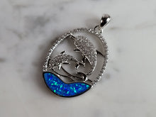 Load image into Gallery viewer, Womens Sterling Silver Blue Opal Dolphin Pendant 4.5g E2877