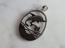Load image into Gallery viewer, Womens Sterling Silver Blue Opal Dolphin Pendant 4.5g E2877