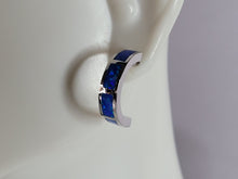Load image into Gallery viewer, Womens Sterling Silver Modernist Blue Opal Earrings 4.5g E2881