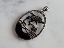 Load image into Gallery viewer, Womens Sterling Silver Opal Dolphin Pendant 5.2g E2883