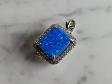 Load image into Gallery viewer, Womens Sterling Silver Blue Opal Modernist Pendant 2.9g E2884