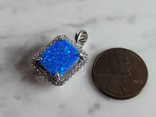 Load image into Gallery viewer, Womens Sterling Silver Blue Opal Modernist Pendant 2.9g E2884