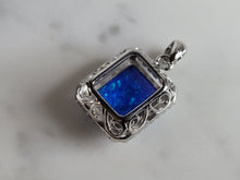 Load image into Gallery viewer, Womens Sterling Silver Blue Opal Modernist Pendant 2.9g E2884