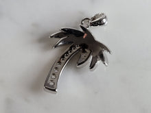 Load image into Gallery viewer, Womens Sterling Silver Opal Beach Palm Tree Pendant 3.3g E2885