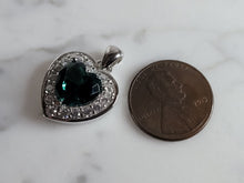 Load image into Gallery viewer, Womens Sterling Silver Modernist CZ Heart Pendant 4.9g E2889