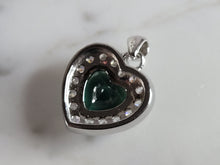 Load image into Gallery viewer, Womens Sterling Silver Modernist CZ Heart Pendant 4.9g E2889
