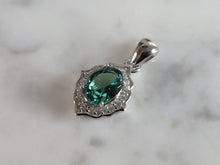 Load image into Gallery viewer, Womens Sterling Silver Modernist CZ Pendant 2.3g E2892