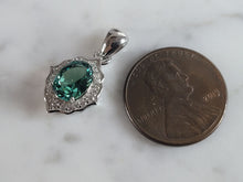 Load image into Gallery viewer, Womens Sterling Silver Modernist CZ Pendant 2.3g E2892