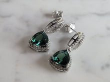 Load image into Gallery viewer, Womens Sterling Silver Modernist CZ Earrings 5.4g E2893