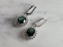 Load image into Gallery viewer, Womens Sterling Silver Modernist CZ Earrings 5.9g E2895