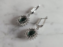 Load image into Gallery viewer, Womens Sterling Silver Modernist CZ Earrings 5.9g E2895