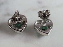 Load image into Gallery viewer, Womens Sterling Silver Modernist CZ Heart Earrings 2.5g E2896