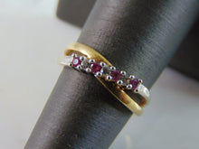 Load image into Gallery viewer, Womens Vintage Estate 10K Gold Diamonds &amp; Rhodolite Ring 2.9g #E2936