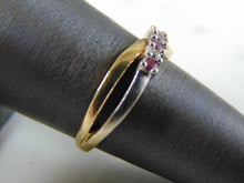 Load image into Gallery viewer, Womens Vintage Estate 10K Gold Diamonds &amp; Rhodolite Ring 2.9g #E2936