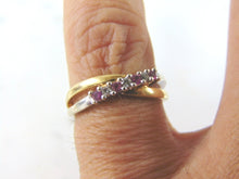 Load image into Gallery viewer, Womens Vintage Estate 10K Gold Diamonds &amp; Rhodolite Ring 2.9g #E2936