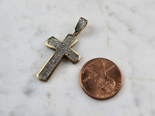 Load image into Gallery viewer, Vintage Estate 10k Yellow Gold &amp; Diamonds Religious Crucifix Cross Pendant 2.0g E2950