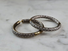 Load image into Gallery viewer, Womens Vintage Estate Sterling Silver Gold Tone Hoop Earrings 14.1g E3004