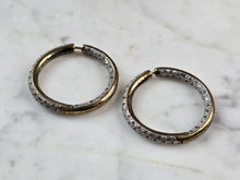 Load image into Gallery viewer, Womens Vintage Estate Sterling Silver Gold Tone Hoop Earrings 14.1g E3004
