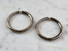 Load image into Gallery viewer, Womens Vintage Estate Sterling Silver Gold Tone Hoop Earrings 14.1g E3004