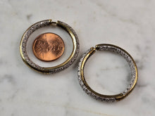 Load image into Gallery viewer, Womens Vintage Estate Sterling Silver Gold Tone Hoop Earrings 14.1g E3004