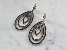 Load image into Gallery viewer, Womens Vintage Estate Sterling Silver Modernist Earrings 11.1g E3005