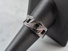 Load image into Gallery viewer, Mens Sterling Silver Modernist Cuban Link CZ Ring 8.1g E3008