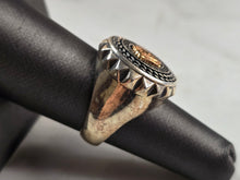 Load image into Gallery viewer, Mens Sterling Silver Two Tone Greek Key Medusa Ring 11.1g E3009