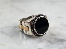 Load image into Gallery viewer, Mens Sterling Silver Onyx Watch Band Ring 14.8g E3014