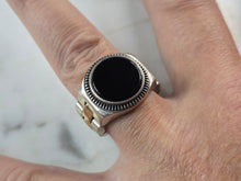 Load image into Gallery viewer, Mens Sterling Silver Onyx Watch Band Ring 14.8g E3014