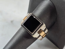 Load image into Gallery viewer, Mens Sterling Silver Onyx Watch Band Ring 13.0g E3015